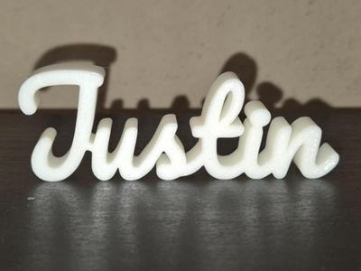 Justin Name Sign Display Decor