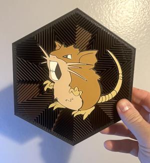 20 Raticate Hex Wall Art