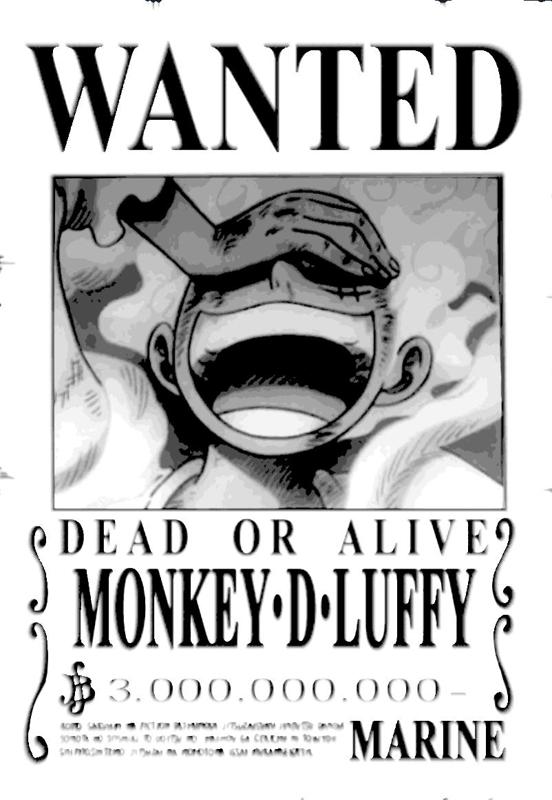 OnePiece Ruffy Steckbrief Nr.7 Wanted HueForge