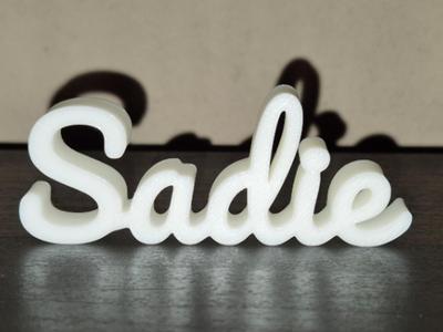 Sadie Name Sign Display Decor