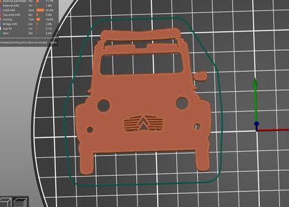 Citroen 2CV front key silhouette