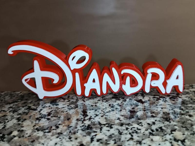 Disney Name Sign Diandra Kid Room Wall Decor 3DART