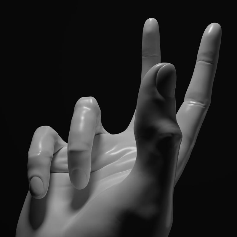 The human hand. Peace sign
