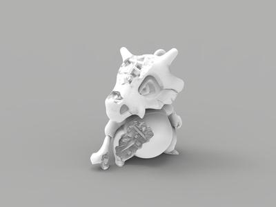 CUBONE KEYCHAIN DANIEL ARSHAM STYLE SCULPTURE - WITH CRYSTALS AND MINERALS