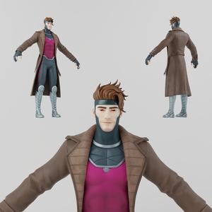Gambit X-Men Lowpoly Rigged