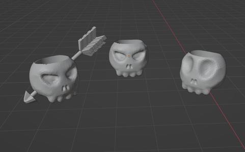 Skull pot flower