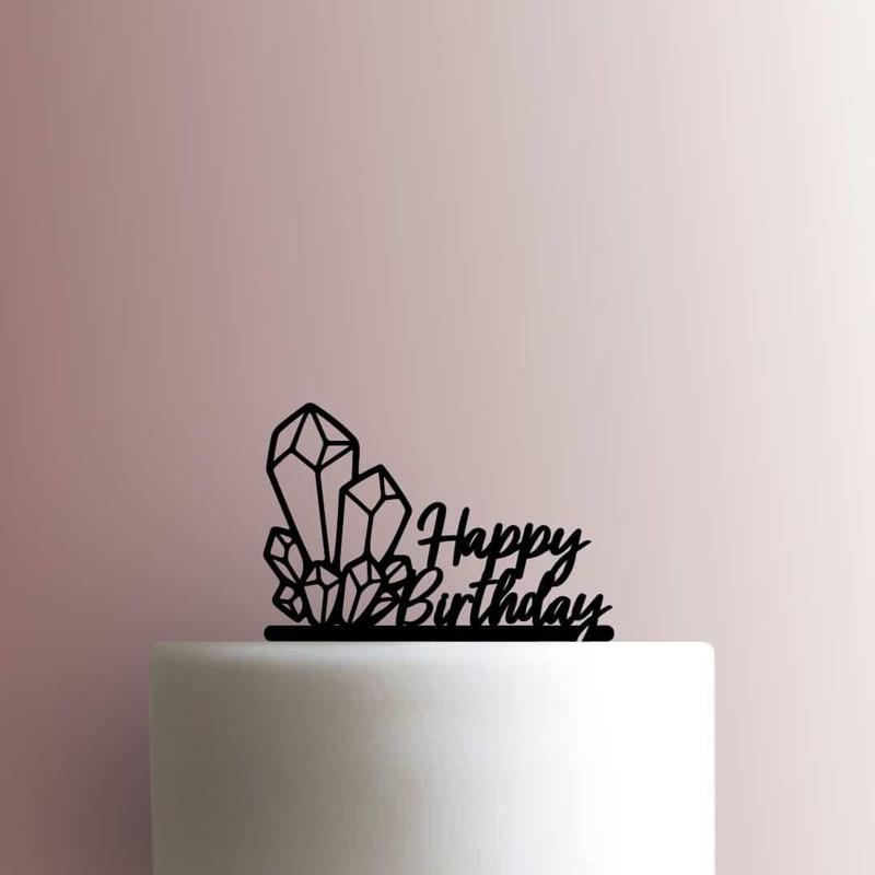 HAPPY BIRTHDAY CRYSTAL TOPPER