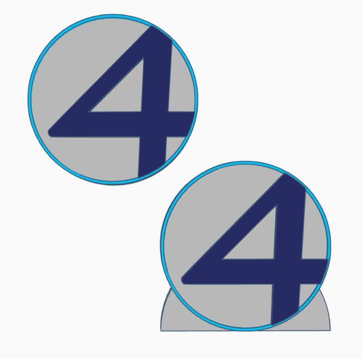 2x FANTASTIC FOUR V1 Logo Display by MANIACMANCAVE3D