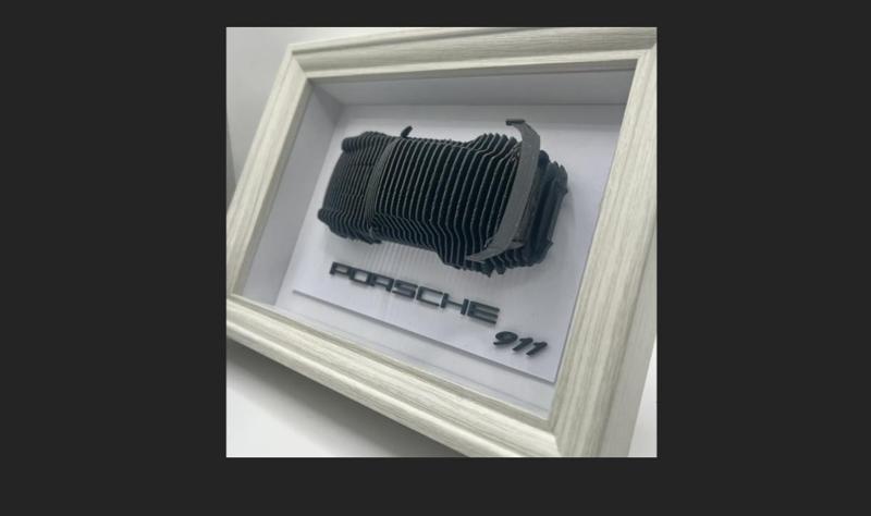 Laminated sculpture Porsche 911 RWB v2