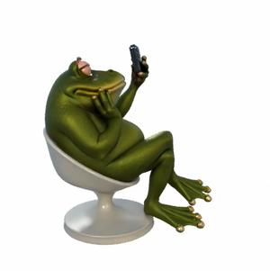 Scroll Frog - 3D Printable Lazy Frog with Smartphone