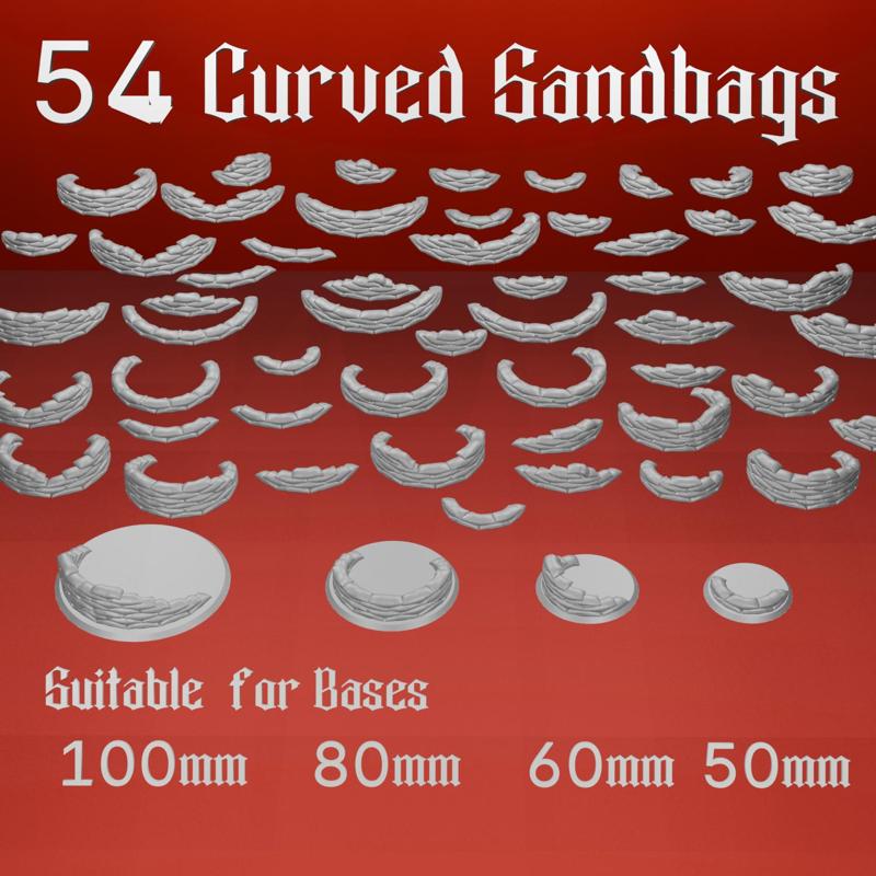 Curved SandBags 54pcs Suitable for bases 100,80,60 and 50mm
