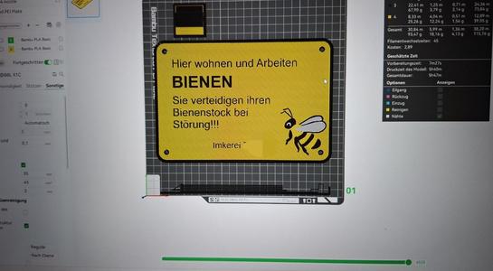 Warning sign for beekeepers