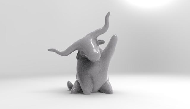 modelo de buey saludando