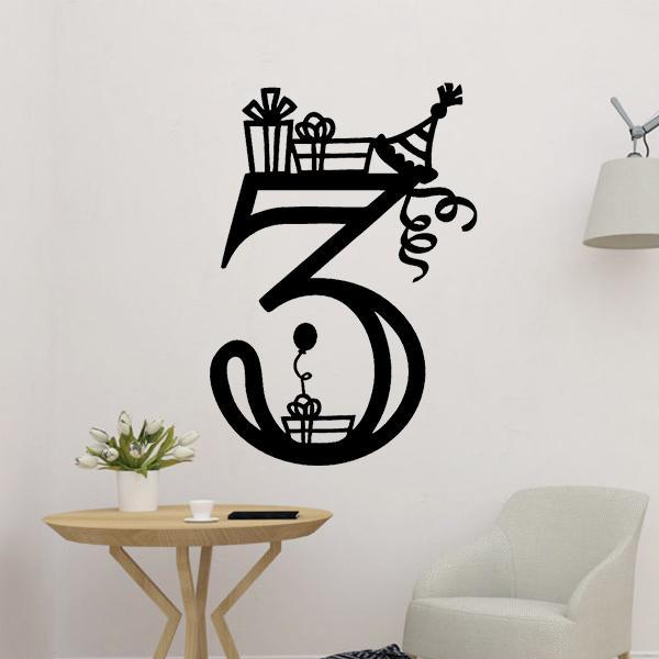 Three Birthday Wall Decor