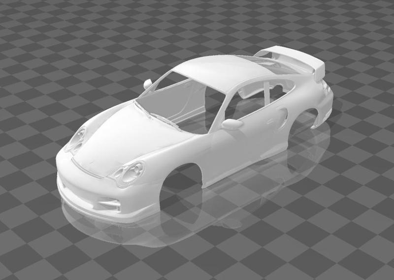 Porsche 911 (996) GT2 2001 Shell Body - Divided Parts for Easy Printing