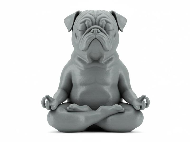 Mini Cute Meditating Pug Figurine