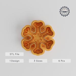 Snowflake Shape Cutter & Stamp Set, Perfect for Cookies & Fondant, Includes 3 Sizes, 6 Pieces, Winter Baking Decor PRODUCT_4951