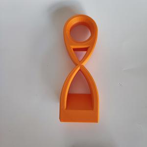 Hourglass sand timer shaped balanced bottle holder