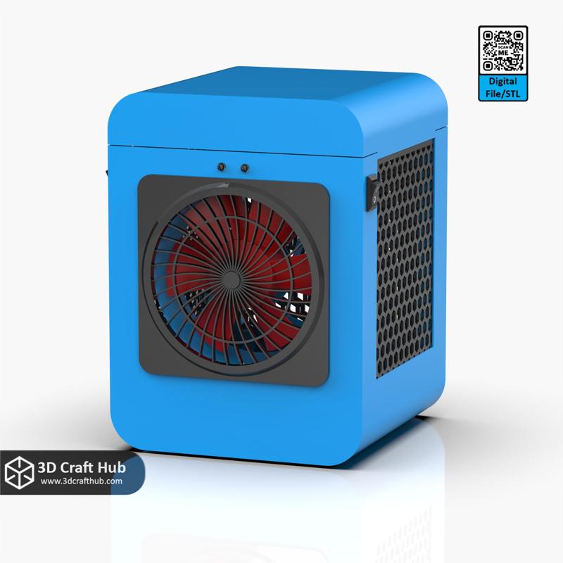 AquaBreeze – 3D Printed Table Fan Cooler (STL Files)