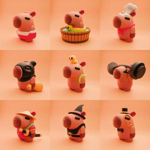 Capybaras - Collection of 9 figures