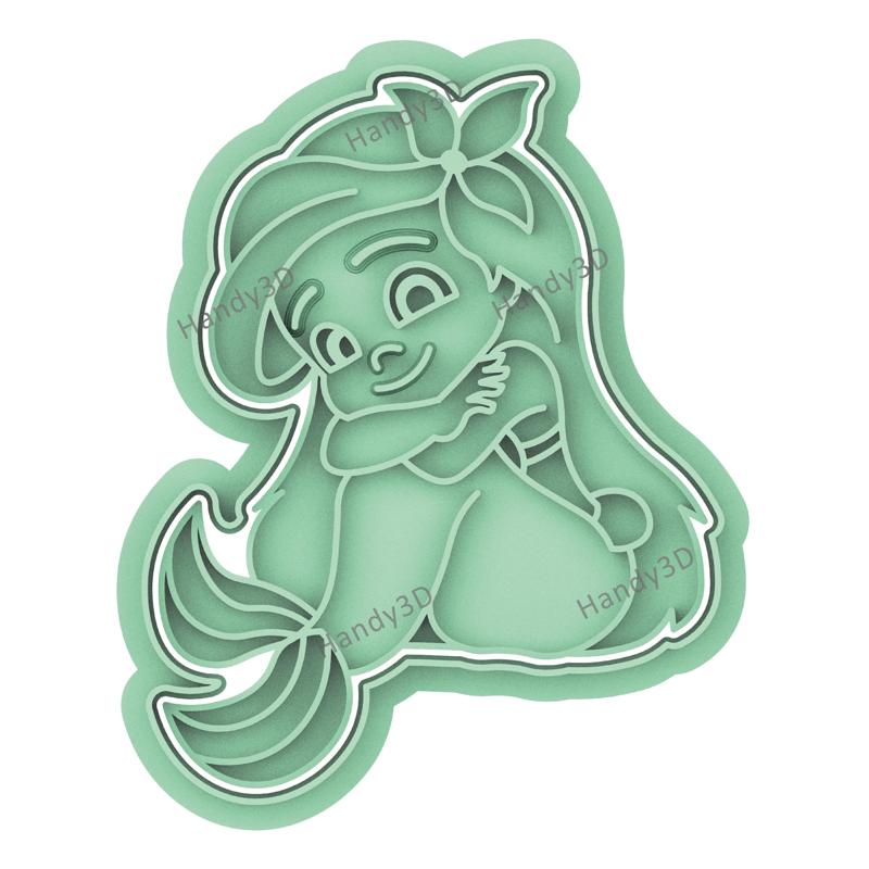 Ariel baby little mermaid cookie cutter 9cm
