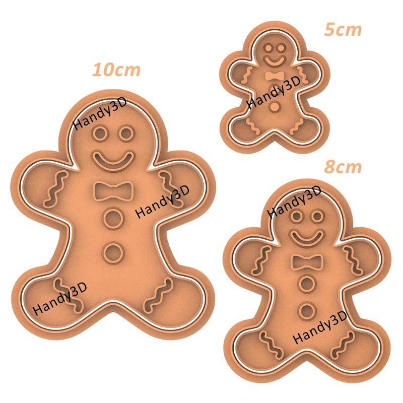Gingerbread man body COOKIE CUTTER pack three sizes