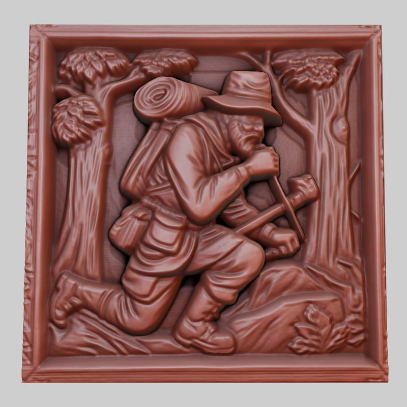 A man on a treasure hunt in a forest 3d printer model animal model obj stl