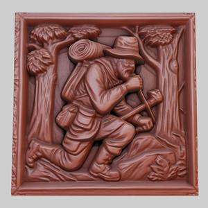 A man on a treasure hunt in a forest 3d printer model animal model obj stl