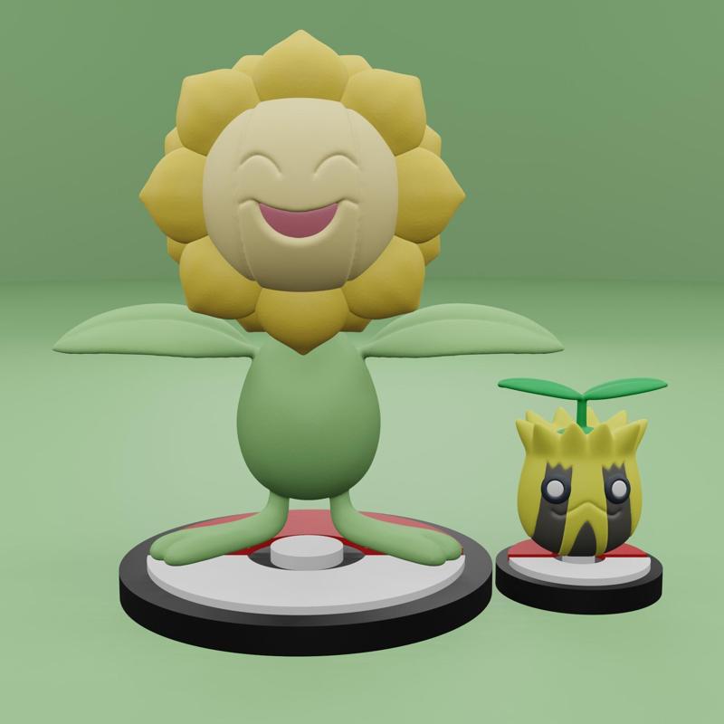 Pokemon No. 191, 192 Sunkern, Sunflora