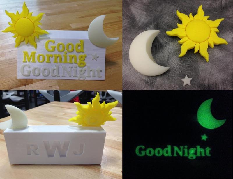 Good Morning / Good Night Glow in the Dark 3D sculpture