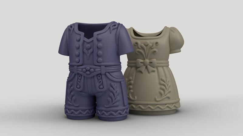 Bavarian Costume Set Pen Holder & Planter - Octoberfest Decor