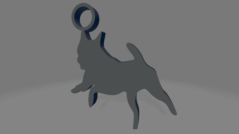 Fox Terrier silhouette keychain