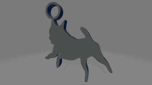 Fox Terrier silhouette keychain