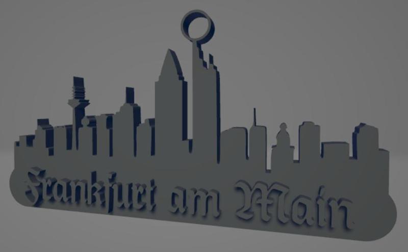 Frankfurt city keychain (silhouette)