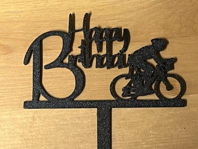 happy birthday bike cake topper