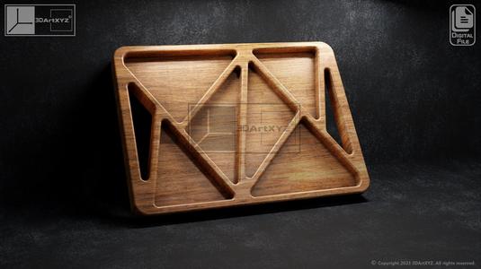 Triangles Tray - CNC Files for Wood (svg, dxf, eps, ai, pdf)