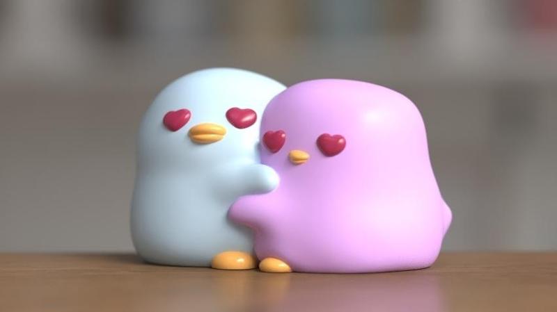 ♡♡♡ LOVE CHIKS , cute adorable and cuddly kawaii adorable , cuddling ducklings by TinyMakers3D