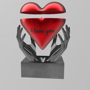 i love you HEART BETWEEN HANDS STANDARD LOVE BOX VALENTINE GIFT POT FLOWER