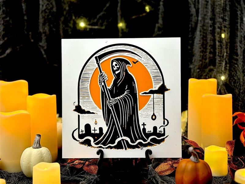 Harvest of Shadows - Grim Reaper - Halloween Hueforge