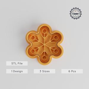 Snowflake Cookie Cutter & Stamp Set, Winter Holiday Baking Tool, 6 Pieces, 3 Sizes, Perfect for Fondant, Frost & Ice Crystal Design PRODUCT_4952