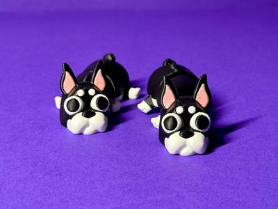 Articulated Boston Terrier Cute Dog with Big Eyes