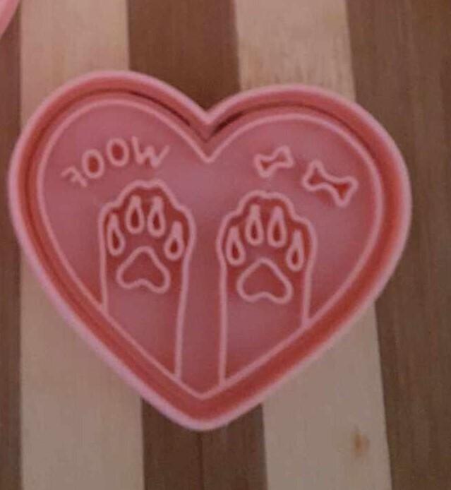 Heart with Dog Paws Cookie Cutter