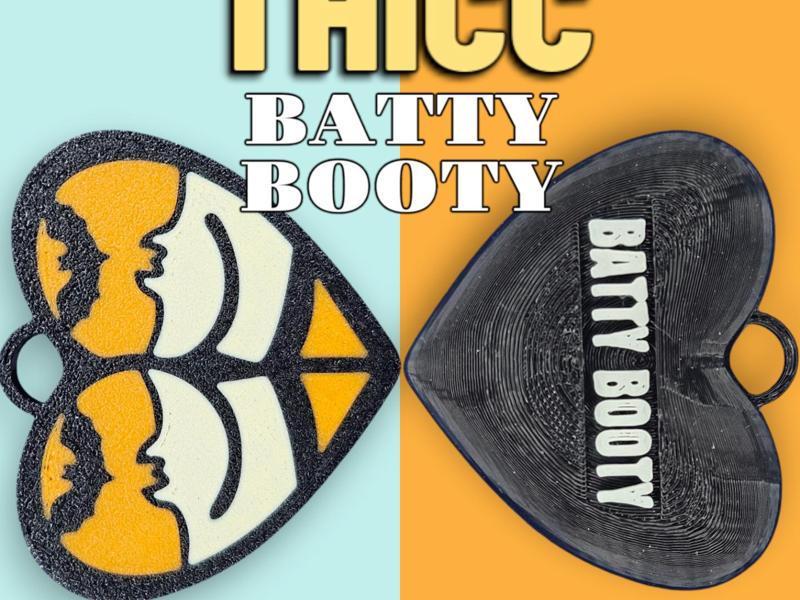 THICC Batty Booty Heart Butt Pendant