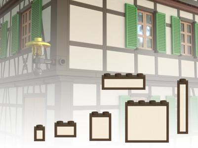 Lego compatible half timbered houses - Void panels