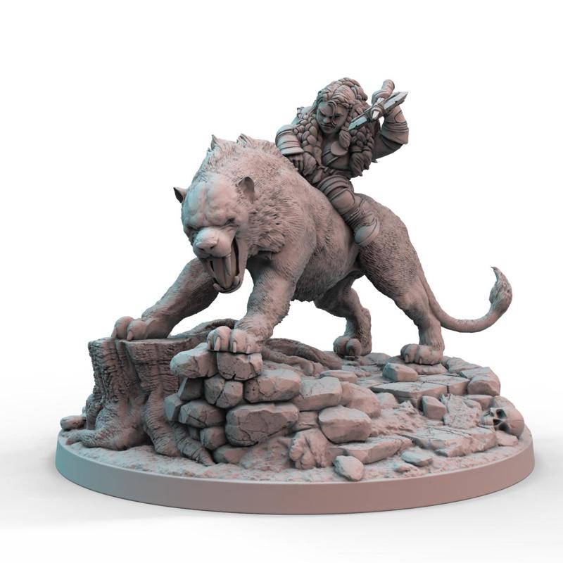Dwarf Sabertooth Rider (pre-supported)
