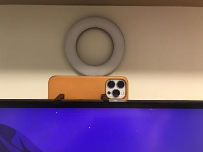 iPhone webcam screen mount for LG UltraWide 34" (34WK95U)