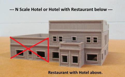 N Scale Hotel or Restaurant with Sleeping Rooms Above....