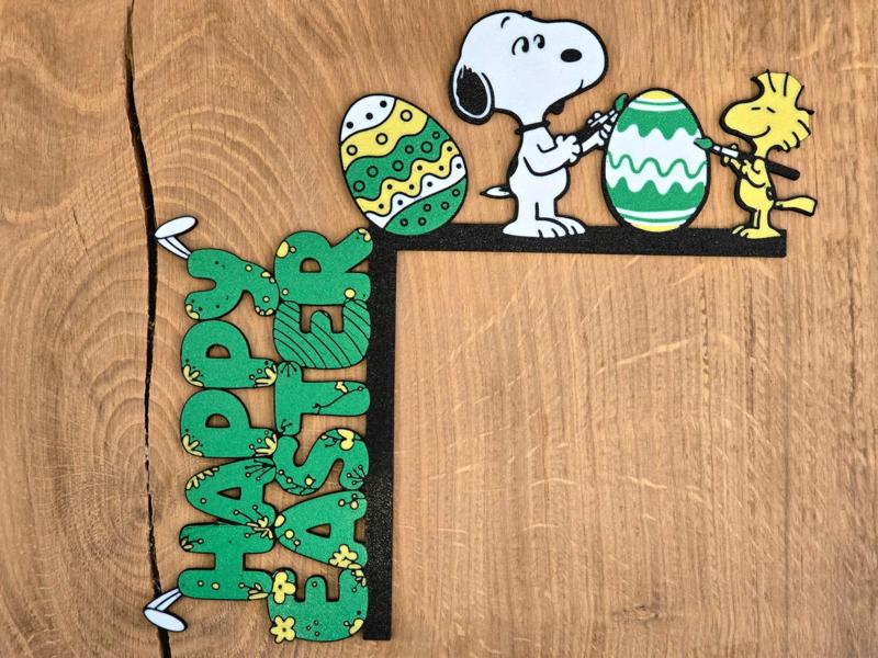 Easter Snoopy door corner - left and right