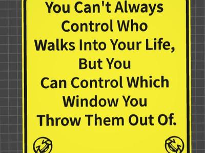 funny sign throw out a window