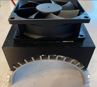 Electric motor heatsink cooling fan mount